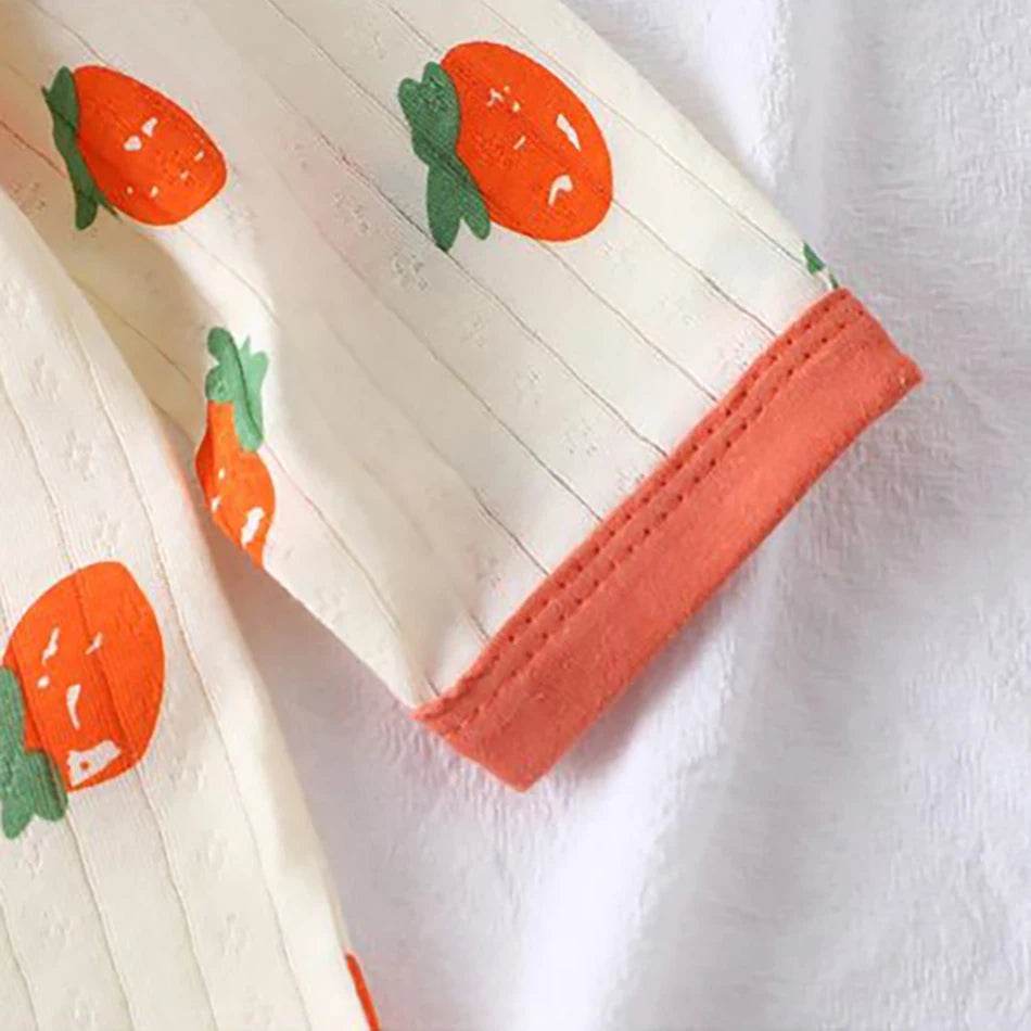 Soft Breathable Cotton Long Sleeve And Pants Pajama Set For Boys And Girls Cartoon Bear Unisex Summer Sleepwear - ToylandEU