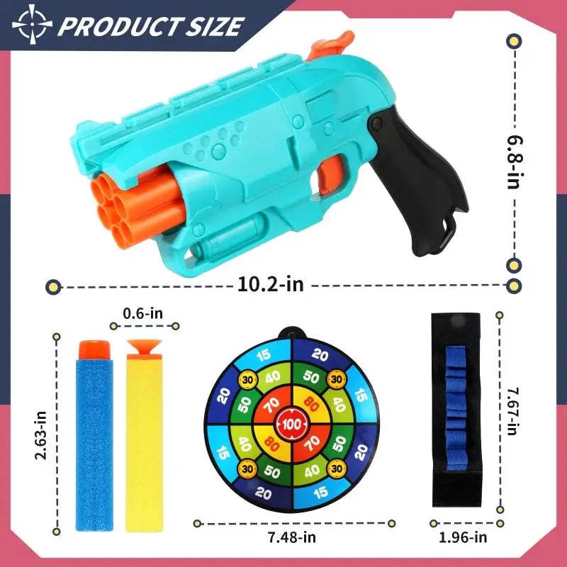 Soft Bullet Gun Nerf Blaster For Kids With Six Shots - ToylandEU