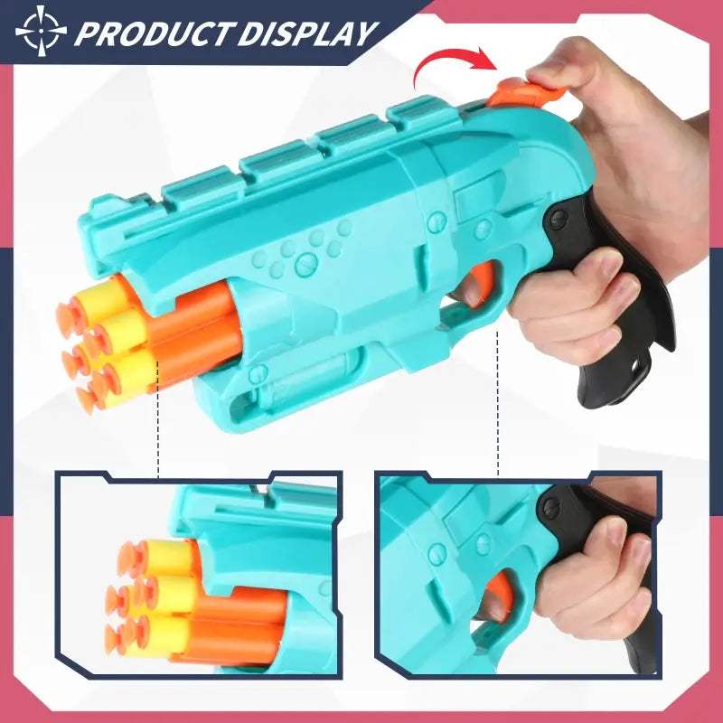 Soft Bullet Gun Nerf Blaster For Kids With Six Shots - ToylandEU