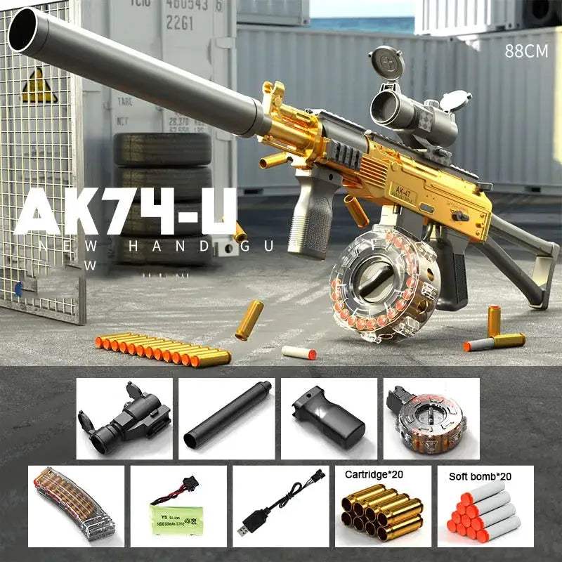 Soft Bullet Gun Toy With Electric Shell Ejection For Kids - ToylandEU