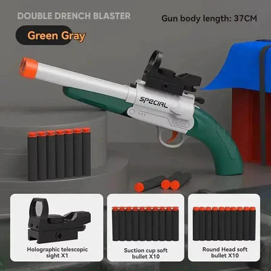  Double Barreled S686 Manual Soft Bullet Toy Gun Foam Dart Blaster Plastic Safe Shooting Model for Kids and Boys Games -  ToylandEU™