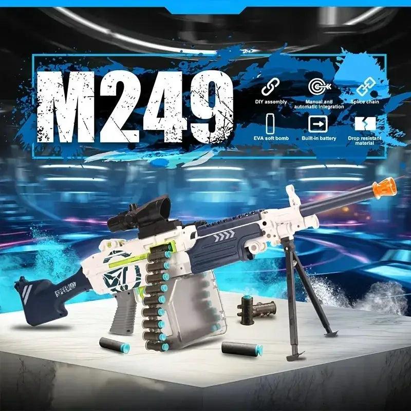  M249 Chain Fed Soft Bullet Toy Gun For Boys Durable -  ToylandEU™
