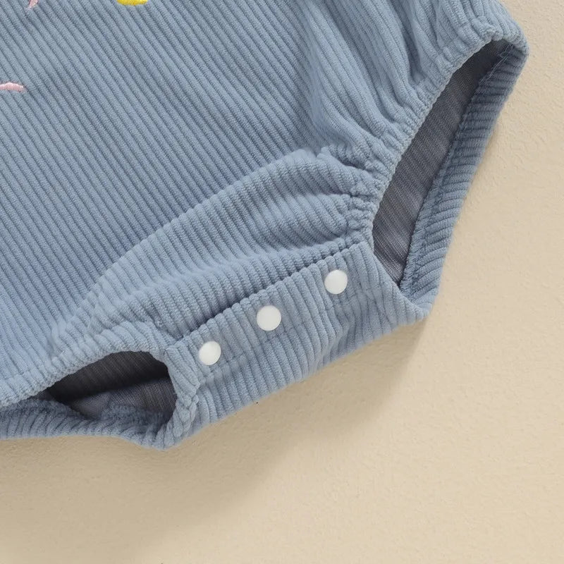 Soft Cotton Baby Romper Unisex Letter Print Sleeveless With Button Closure For First Birthday - ToylandEU