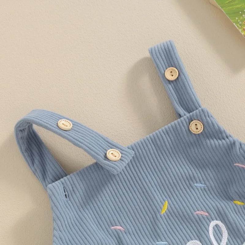 Soft Cotton Baby Romper Unisex Letter Print Sleeveless With Button Closure For First Birthday - ToylandEU