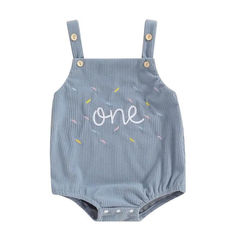 Soft Cotton Baby Romper Unisex Letter Print Sleeveless With Button Closure For First Birthday - ToylandEU