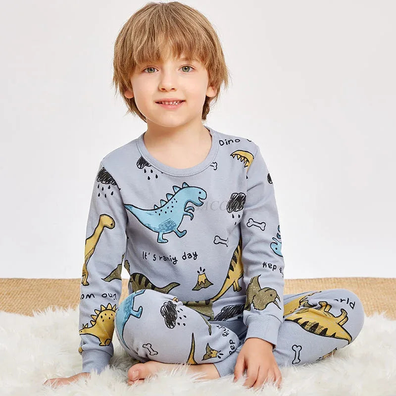 Soft Cotton Dinosaur Print Pajama Set For Kids 2 To 14 Years - ToylandEU