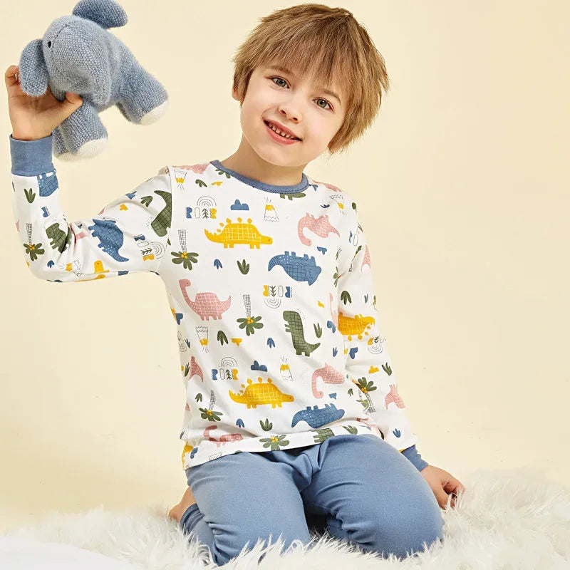 Soft Cotton Dinosaur Print Pajama Set For Kids 2 To 14 Years - ToylandEU