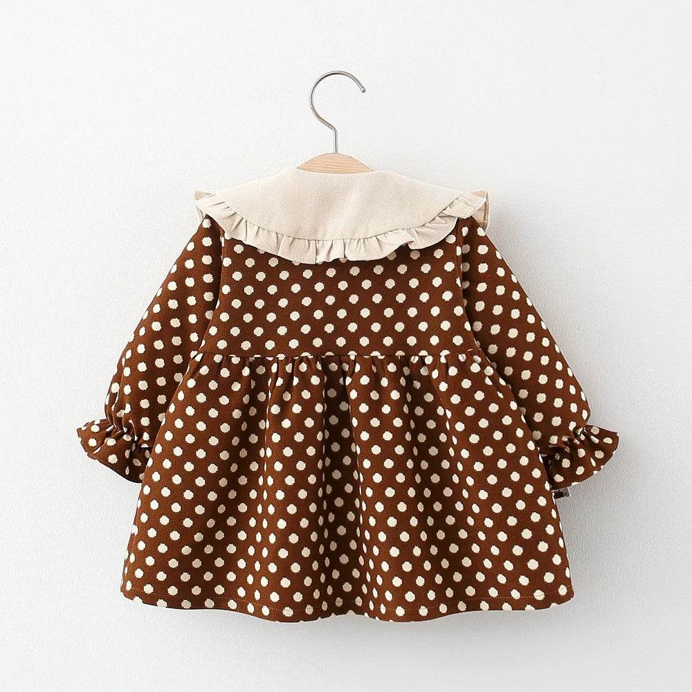Soft Cotton Dress With Ribbon Bow Dots For Baby Girls - ToylandEU