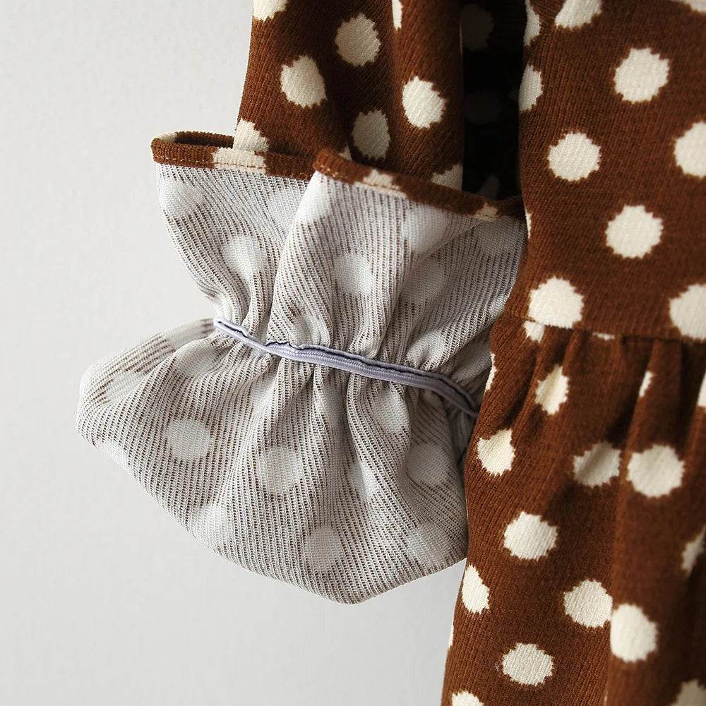 Soft Cotton Dress With Ribbon Bow Dots For Baby Girls - ToylandEU