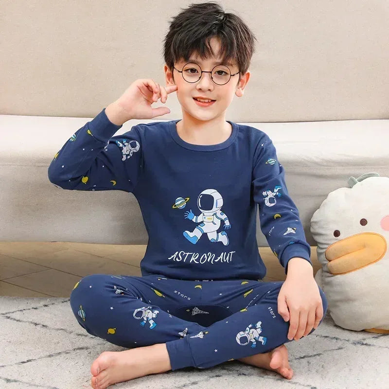 Soft Cotton Kids Pajamas Dinosaur Print Two Piece Pajama Set For Unisex Children - ToylandEU