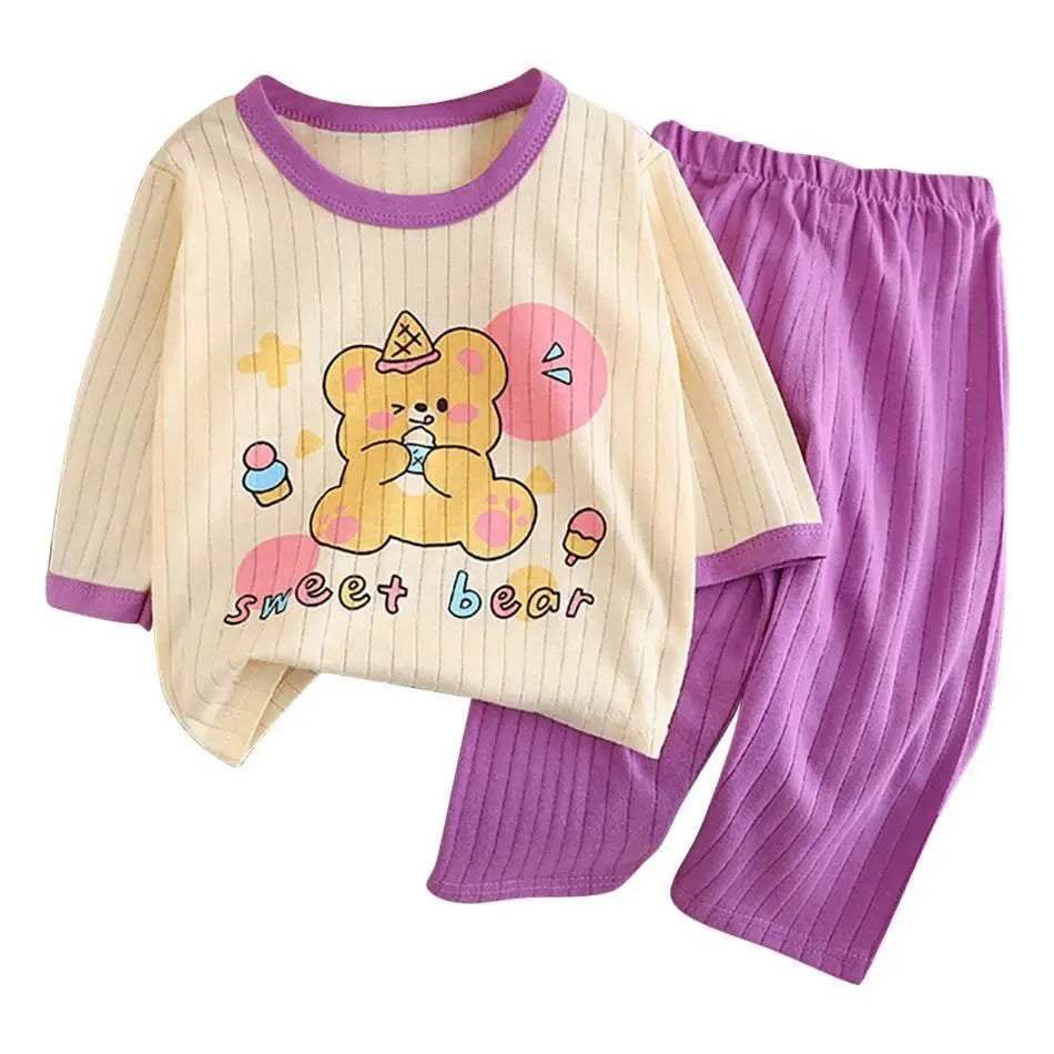  Soft Cotton Pajama Set Kids Cartoon Bear Toyland EU -  ToylandEU™