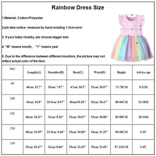  Soft Cotton Rainbow Birthday Dress For Baby Girls Cozy -  ToylandEU™
