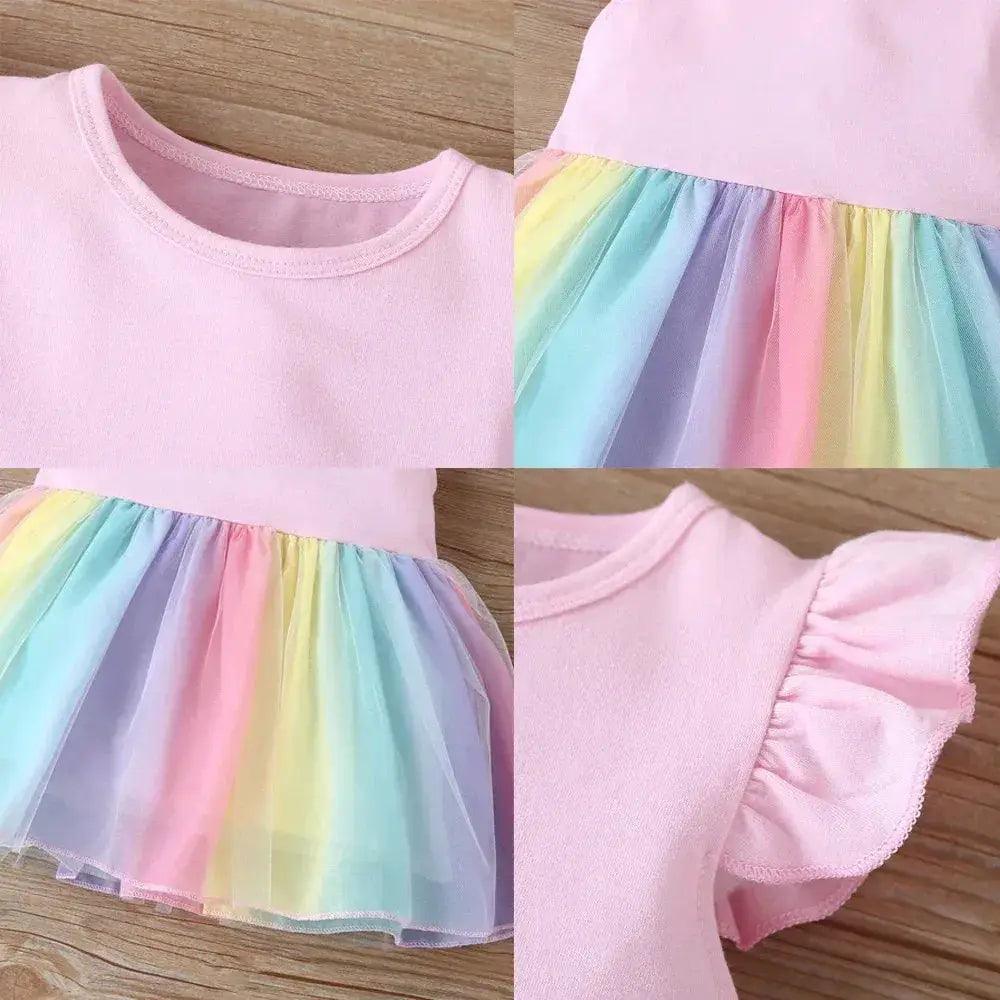  Soft Cotton Rainbow Birthday Dress For Baby Girls Cozy -  ToylandEU™