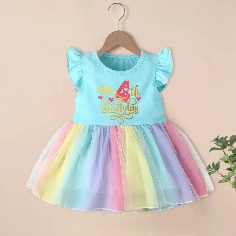  Soft Cotton Rainbow Birthday Dress For Baby Girls Cozy -  ToylandEU™