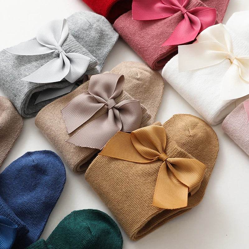 Soft Cotton Socks Knee High With Big Bow For Toddlers Girls - ToylandEU