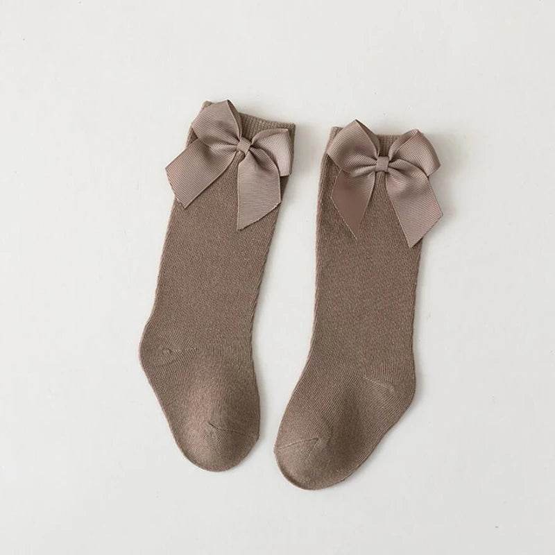 Soft Cotton Socks Knee High With Big Bow For Toddlers Girls - ToylandEU