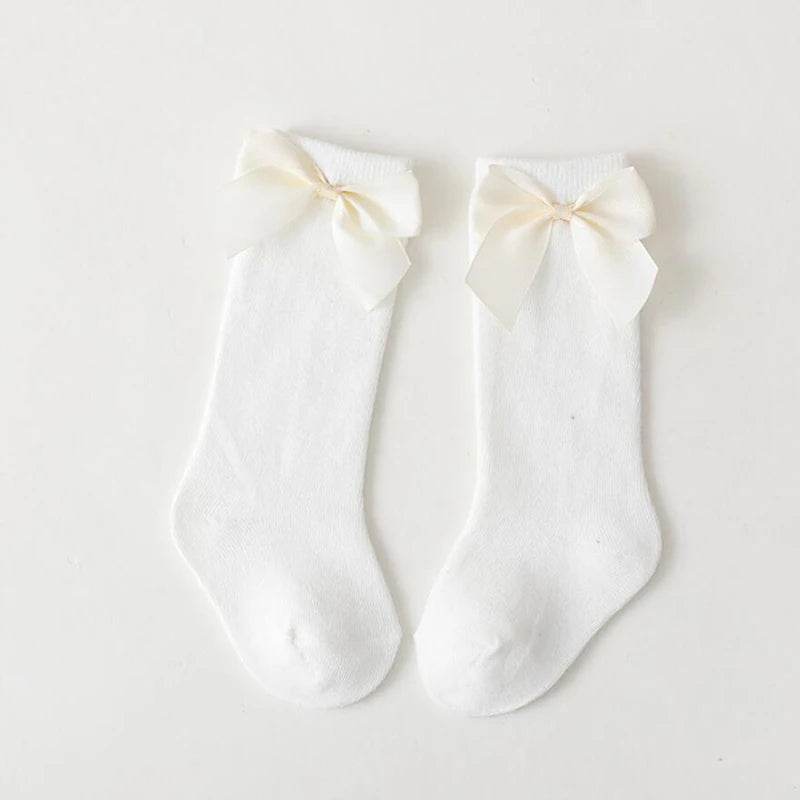 Soft Cotton Socks Knee High With Big Bow For Toddlers Girls - ToylandEU