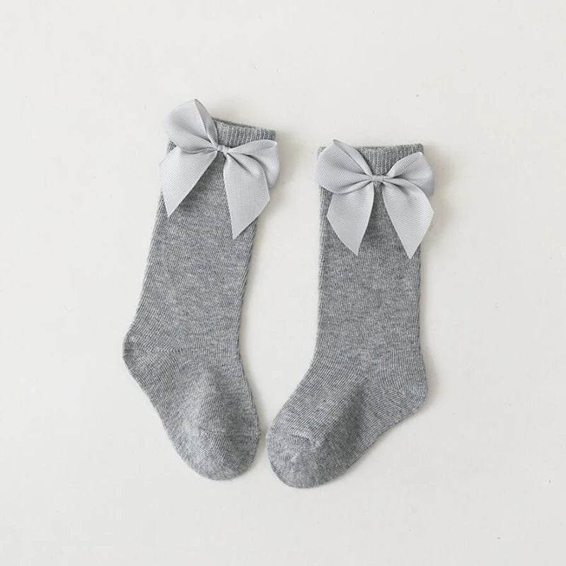 Soft Cotton Socks Knee High With Big Bow For Toddlers Girls - ToylandEU