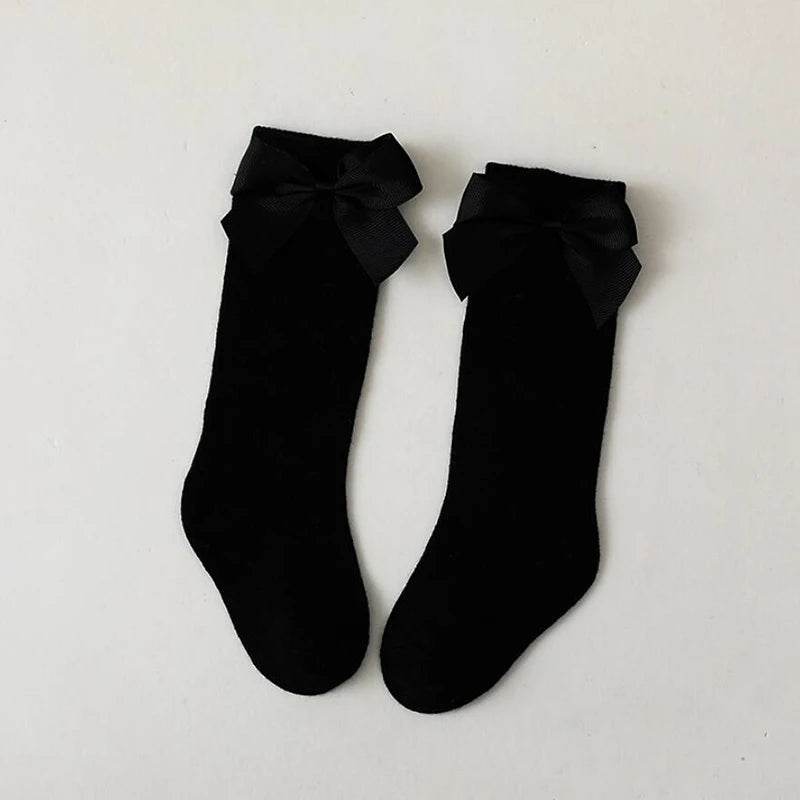 Soft Cotton Socks Knee High With Big Bow For Toddlers Girls - ToylandEU