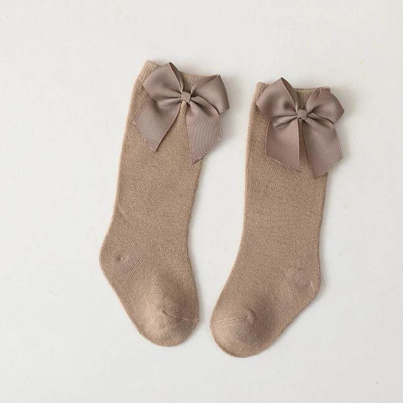 Soft Cotton Socks Knee High With Big Bow For Toddlers Girls - ToylandEU