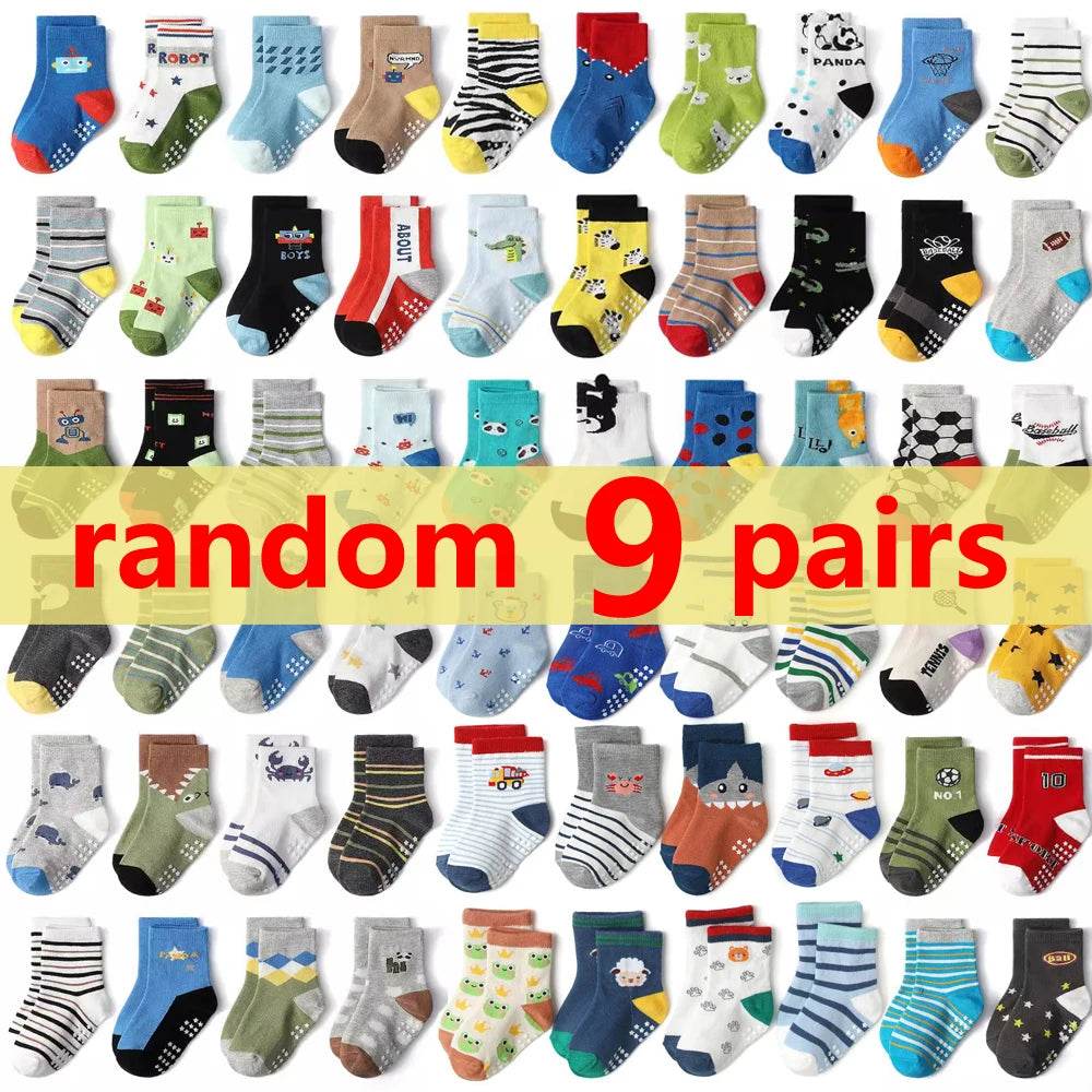 Soft Cotton Socks Non Slip Cartoon Patterned For Baby Boys - ToylandEU