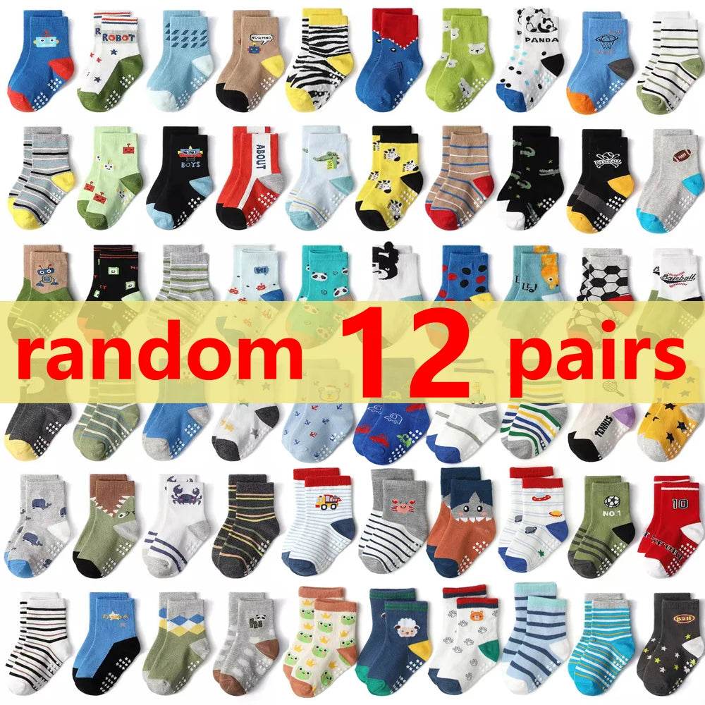 Soft Cotton Socks Non Slip Cartoon Patterned For Baby Boys - ToylandEU