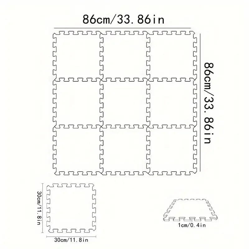 Soft EVA Foam Interlocking Puzzle Play Mat Anti Slip For Babies And Kids - ToylandEU