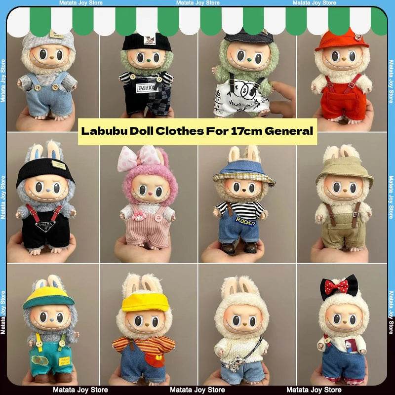 Soft Fabric Overall Set for 17cm Labubu Doll with Colorful Summer Design for Fashion Enthusiasts Labubu - ToylandEU