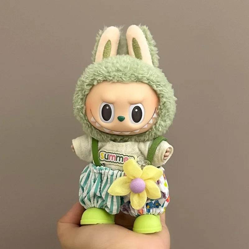 Soft Fabric Overall Set for 17cm Labubu Doll with Colorful Summer Design for Fashion Enthusiasts Labubu - ToylandEU