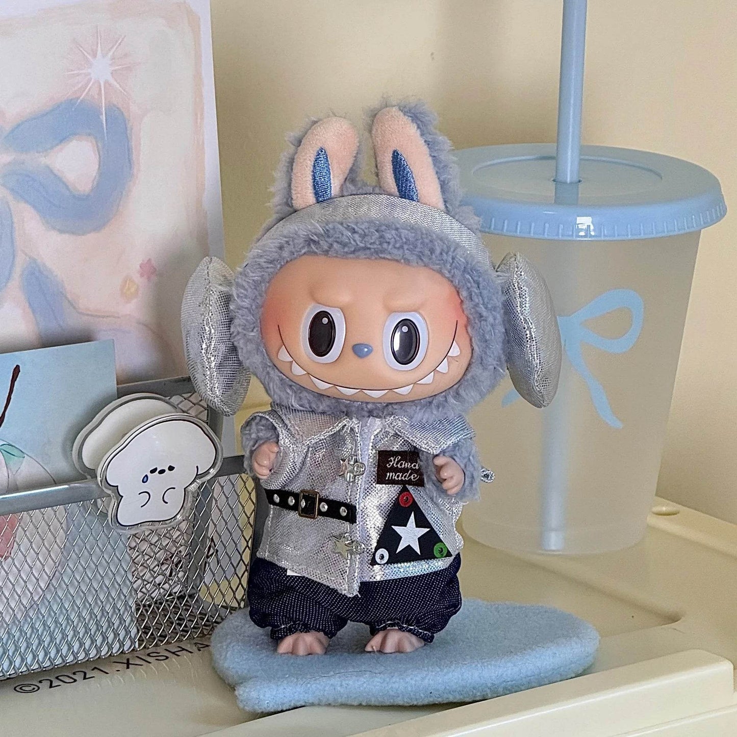 Soft Fabric Overall Set for 17cm Labubu Doll with Colorful Summer Design for Fashion Enthusiasts Labubu - ToylandEU