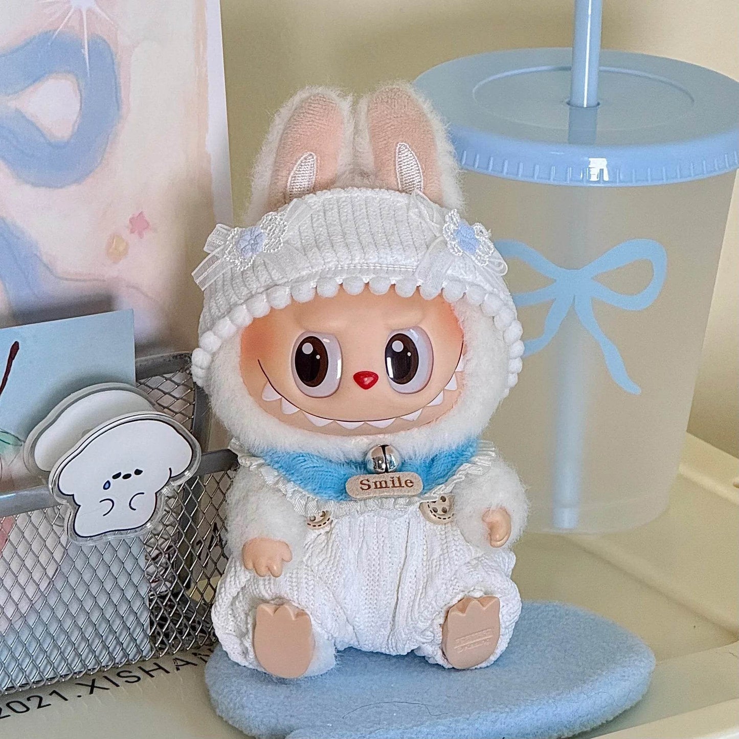 Soft Fabric Overall Set for 17cm Labubu Doll with Colorful Summer Design for Fashion Enthusiasts Labubu - ToylandEU