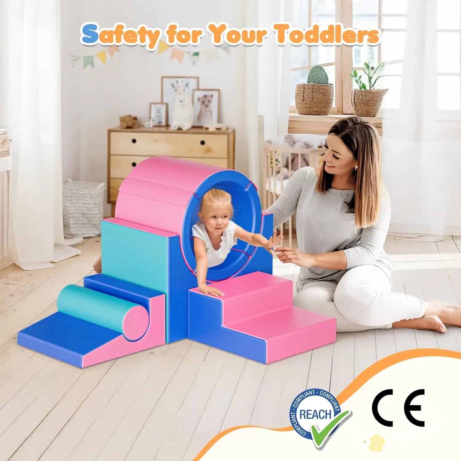 Soft Foam Climbing Blocks For Toddlers Five Piece Play Set - ToylandEU