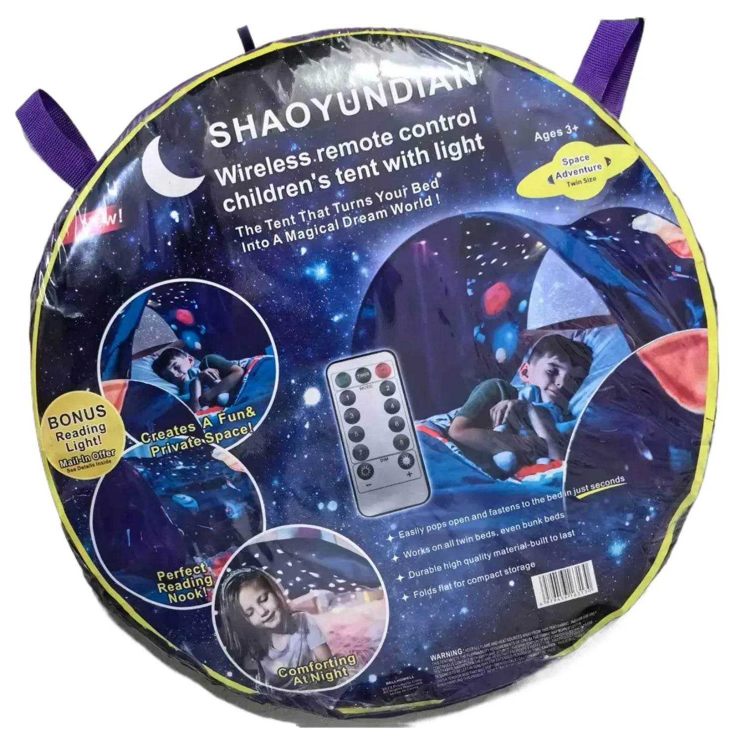 Soft Foldable Kids Bed Tent With Light And Storage Pocket - ToylandEU