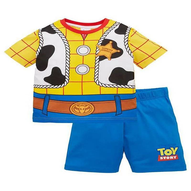 Soft Kids Pajama Sets Disney Toy Story Cartoon Print Featuring Woody And Buzz Lightyear For Children Aged Four To Six - ToylandEU