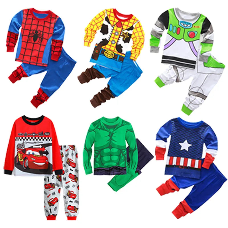 Soft Kids Pajamas Disney Cartoon Long Sleeve For Boys 4 To 7 Years Cotton Knit Winter Sleepwear - ToylandEU