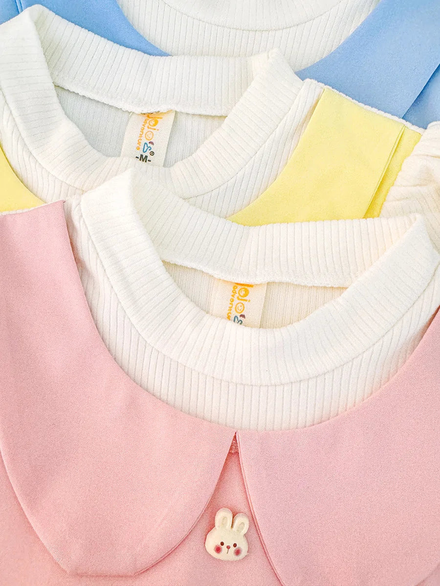 Soft Knit Baby Dress Bunny Bow Decoration For Baby Girls Long Sleeve Autumn Casual - ToylandEU