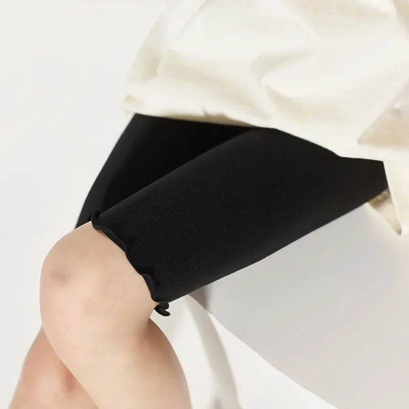 Soft Modal Cotton Knee Length Girls Leggings With Ruched Ruffle Details For Ages 3 To 10 - ToylandEU