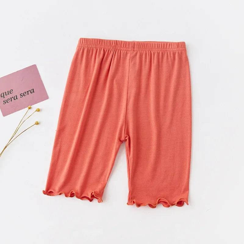 Soft Modal Cotton Knee Length Girls Leggings With Ruched Ruffle Details For Ages 3 To 10 - ToylandEU