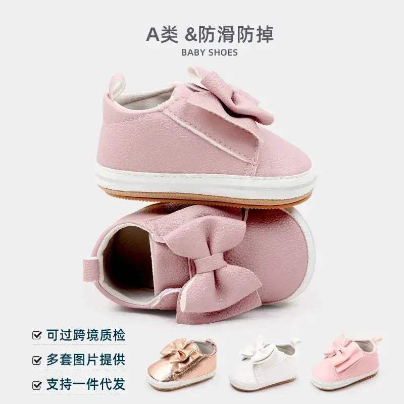 Soft PU Baby Girl Shoes Non Slip Prewalking Comfort - ToylandEU