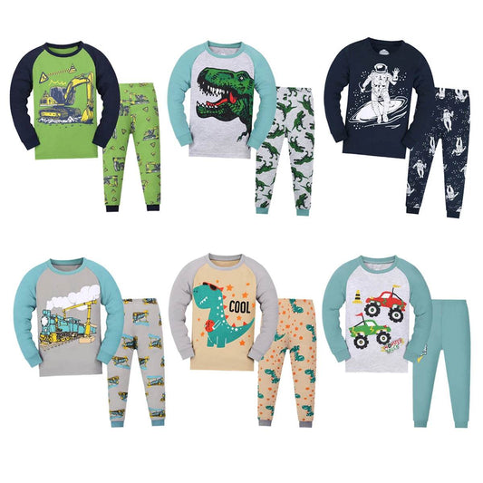 Soft Pajama Set With Dinosaur Print Long Sleeve Top And Pants For Boys Ages 4 To 6 - ToylandEU