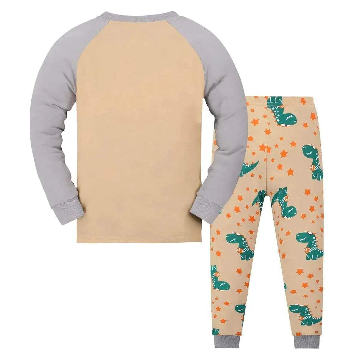 Soft Pajama Set With Dinosaur Print Long Sleeve Top And Pants For Boys Ages 4 To 6 - ToylandEU