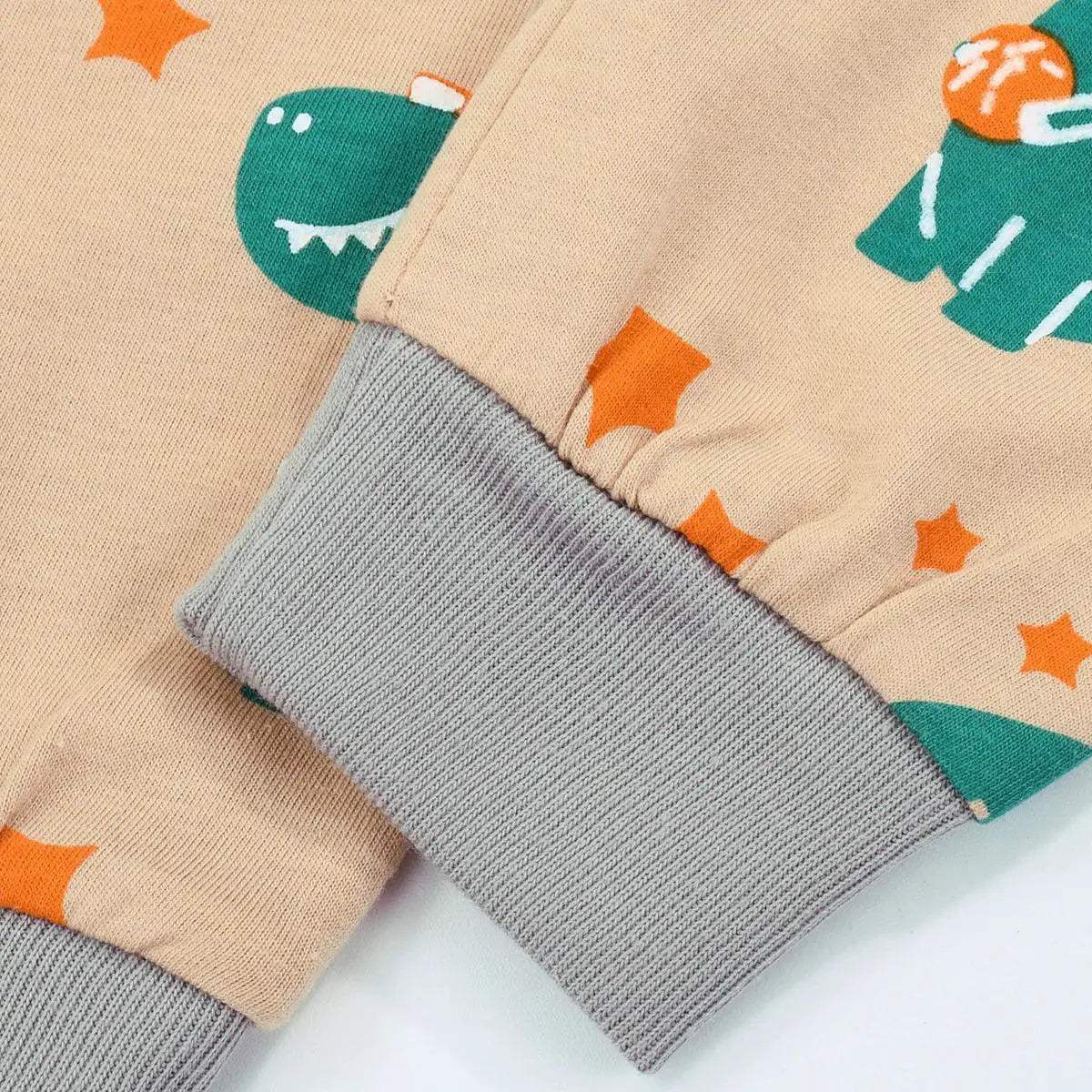 Soft Pajama Set With Dinosaur Print Long Sleeve Top And Pants For Boys Ages 4 To 6 - ToylandEU