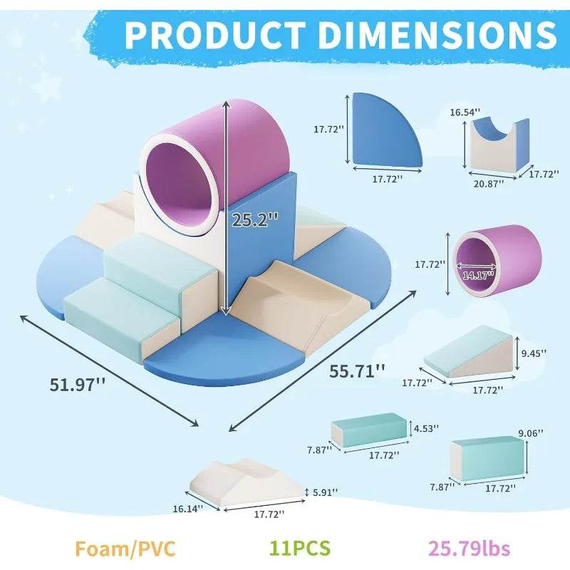 Soft Play Climbing for Toddlers, 10pcs Foam Blocks Set - ToylandEU