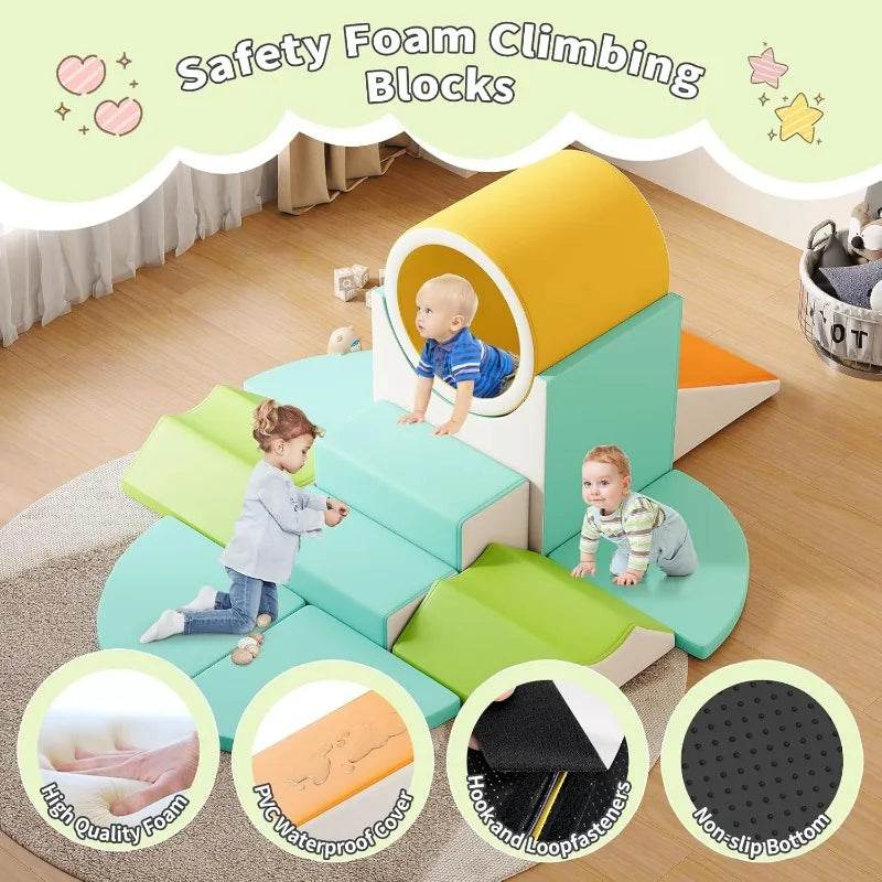 Soft Play Climbing for Toddlers, 10pcs Foam Blocks Set - ToylandEU