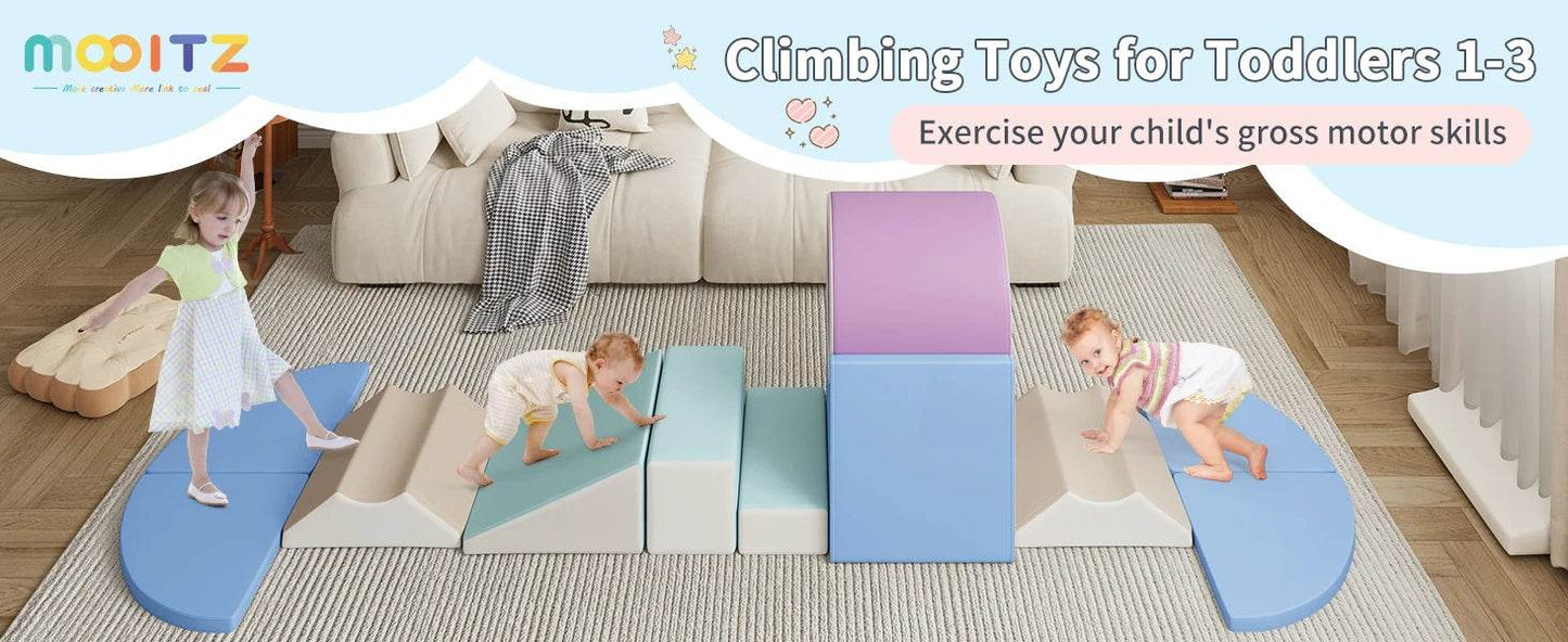 Soft Play Climbing for Toddlers, 10pcs Foam Blocks Set - ToylandEU