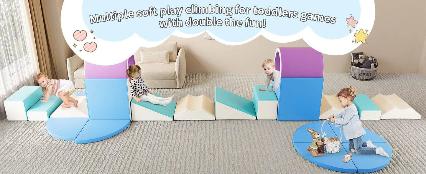 Soft Play Climbing for Toddlers, 10pcs Foam Blocks Set - ToylandEU