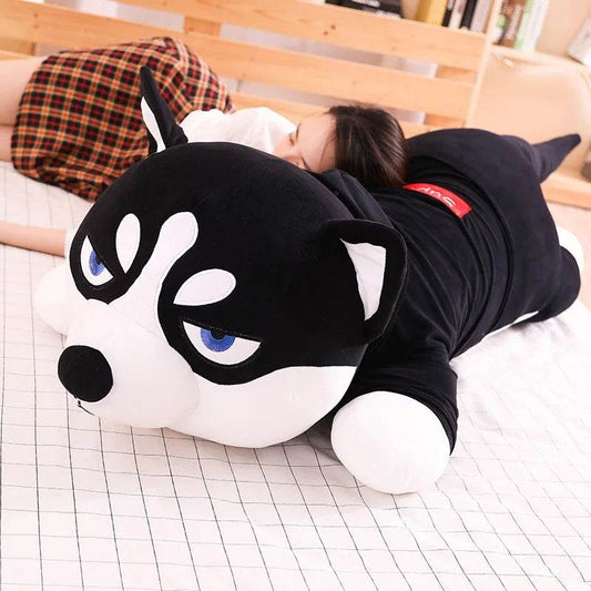 Soft Plush Husky Stuffed Toy Striped Sweater For Kids - ToylandEU