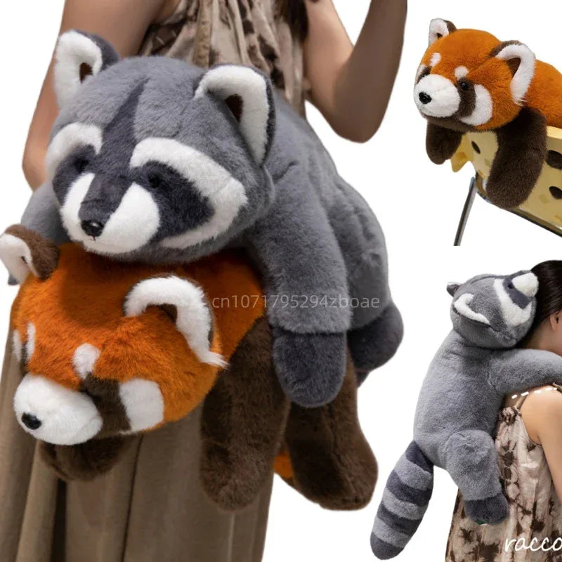 Soft Plush Pillow Raccoon And Red Panda Home Decor Gift - ToylandEU