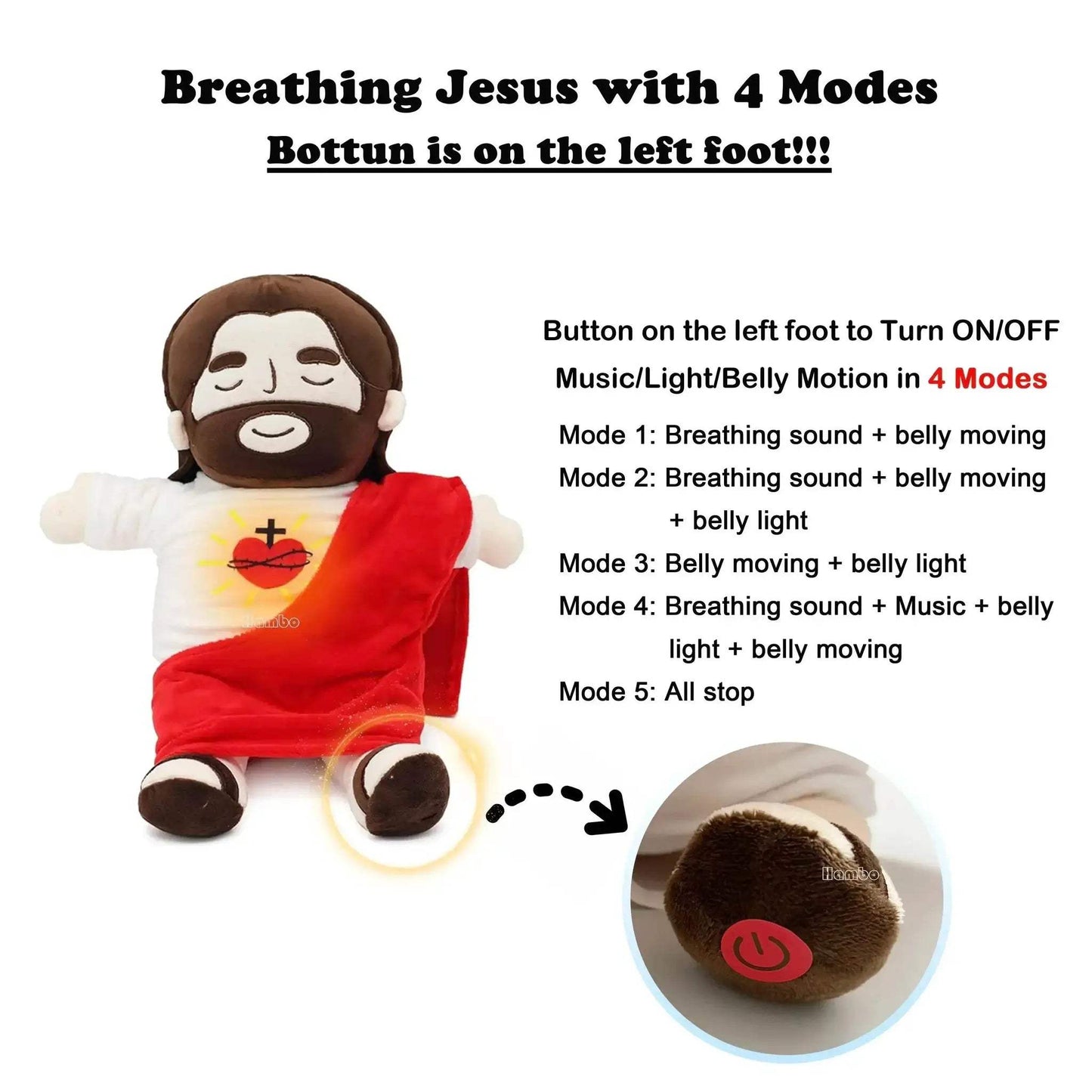  Cheerful Jesus Plush Breathing Toy 40cm Toyland EU -  ToylandEU™