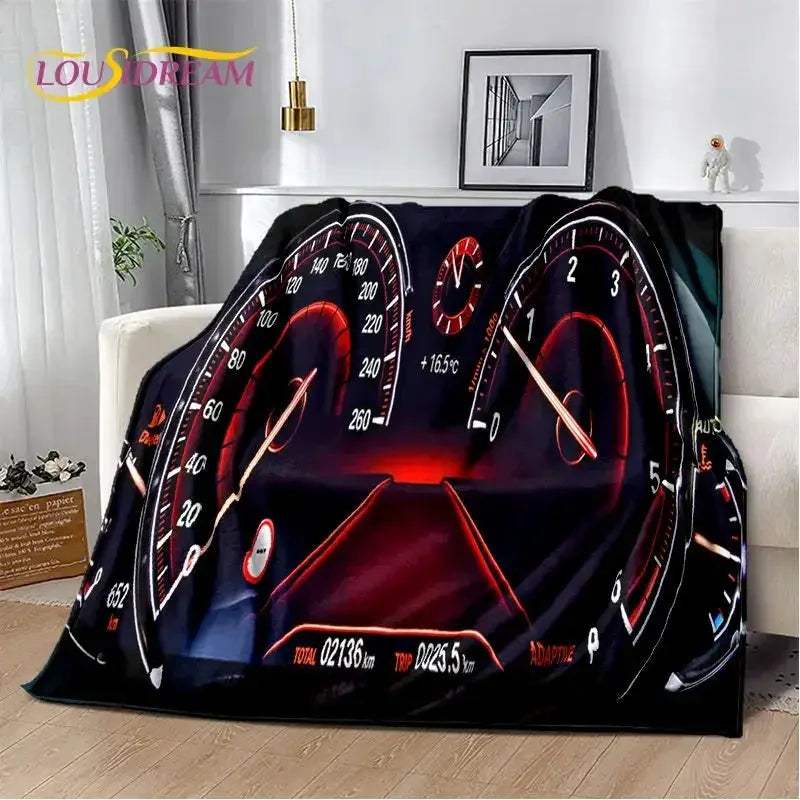 Soft Racing Car Plush Blanket Throw For Living Room - ToylandEU